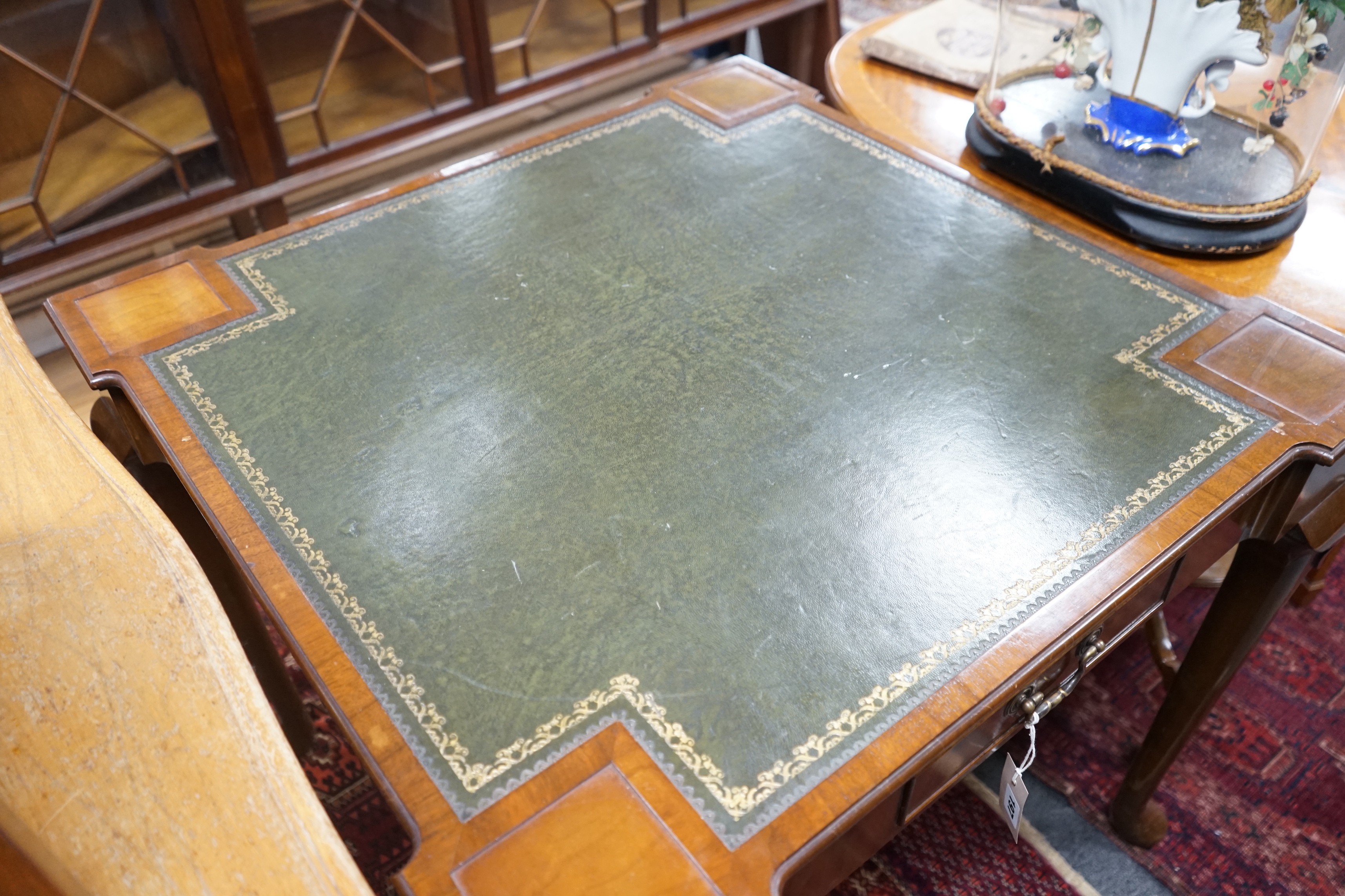 A George II style mahogany card table, width 85cm, depth 85cm, height 75cm